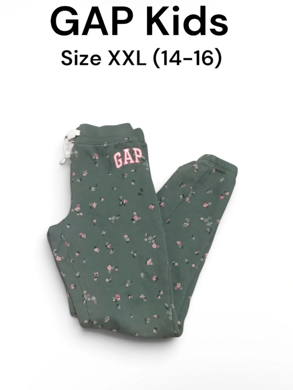 GAP Green Floral Jogger Pants - XXL (14-16)